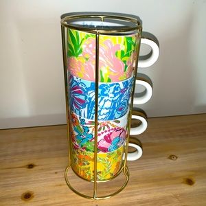 Lilly Pulitzer Nesting Porcelain Mugs Set